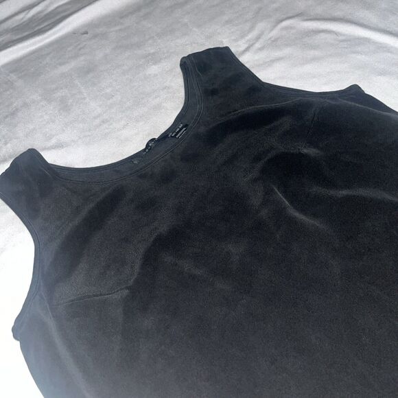 Mel & Lisa 100% Silk Black Tank Tops W Darts Medium - Picture 2 of 6